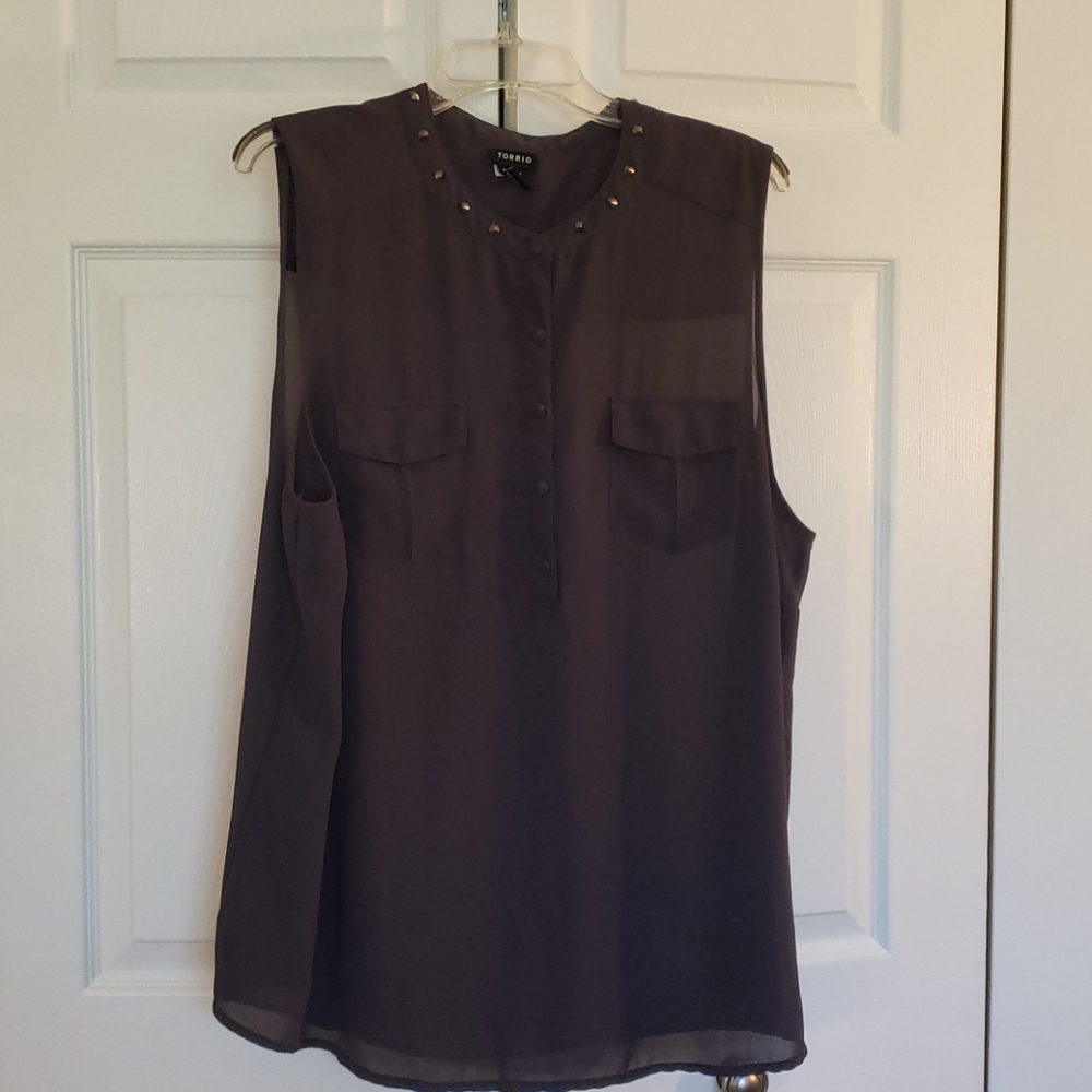 Torrid Chiffon Sleeveless Shirt